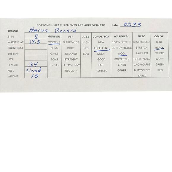 Harve Benard Sport Women Black 100% Wool Fringe Lined Long Pencil Skirt Plaid 8 - Picture 8 of 8